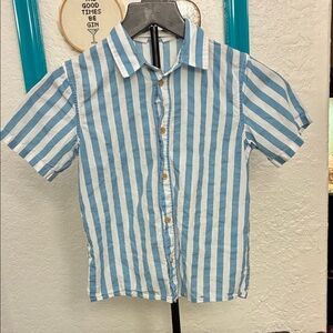 H&M Kids Blue and White Striped Button Down Shirt